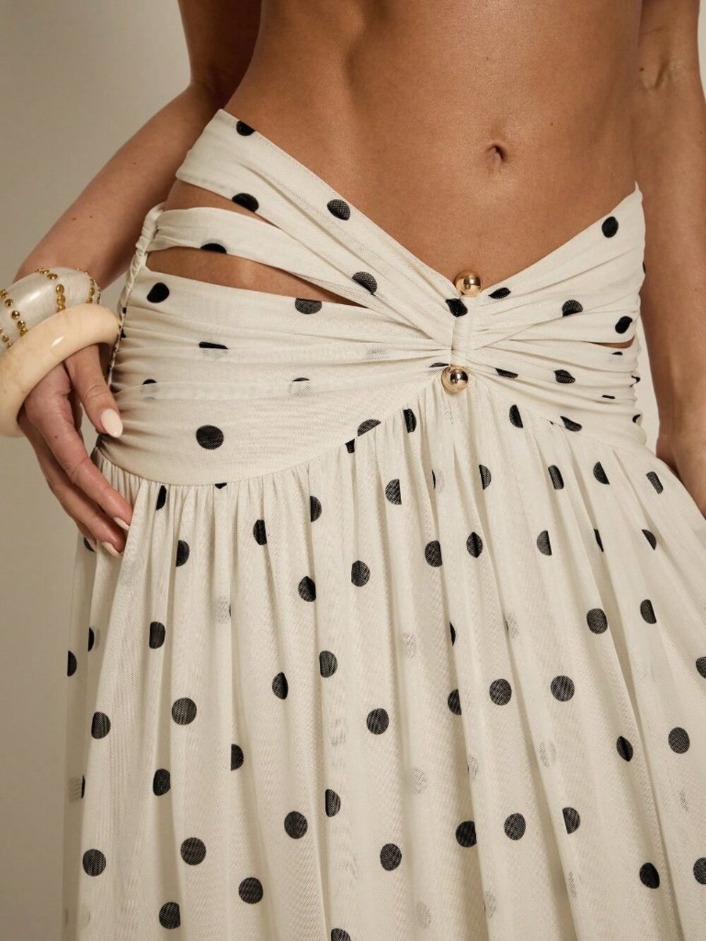Polka Dot Women's Sexy Flowy Skirt - Picture 3 of 6